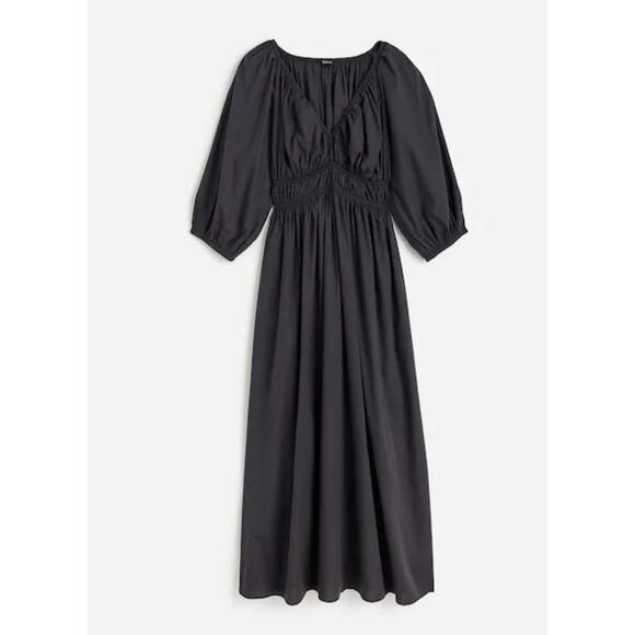 NWT Madewell V-Neck Balloon-Sleeve Maxi Dress Black 14 - Picture 5 of 11